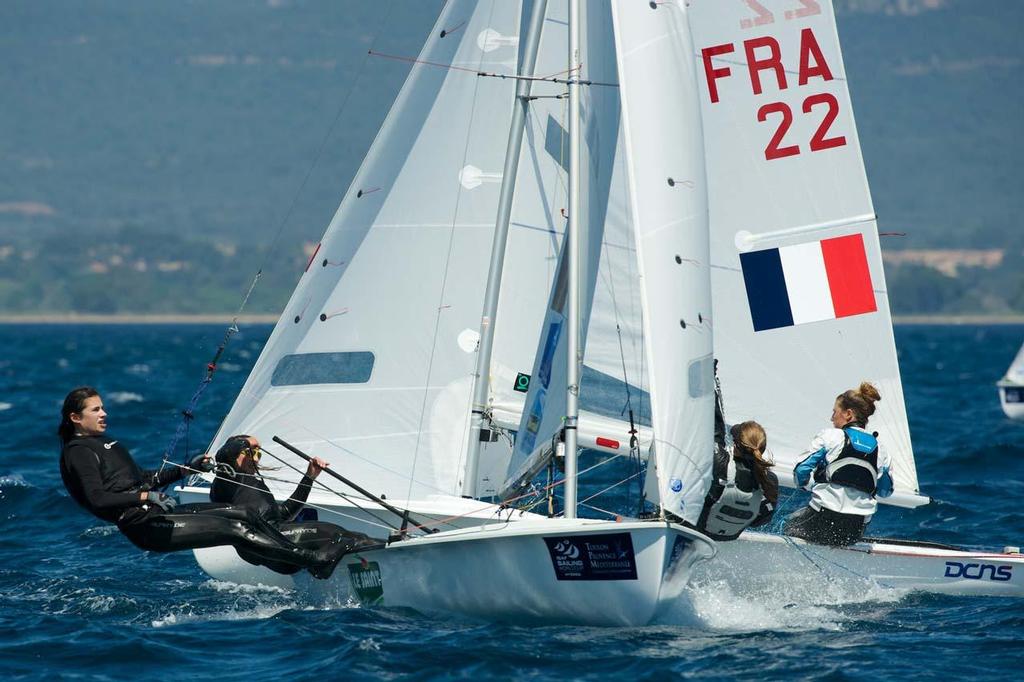 470 Women in action ©  Franck Socha / ISAF Sailing World Cup Hyeres http://swc.ffvoile.fr/